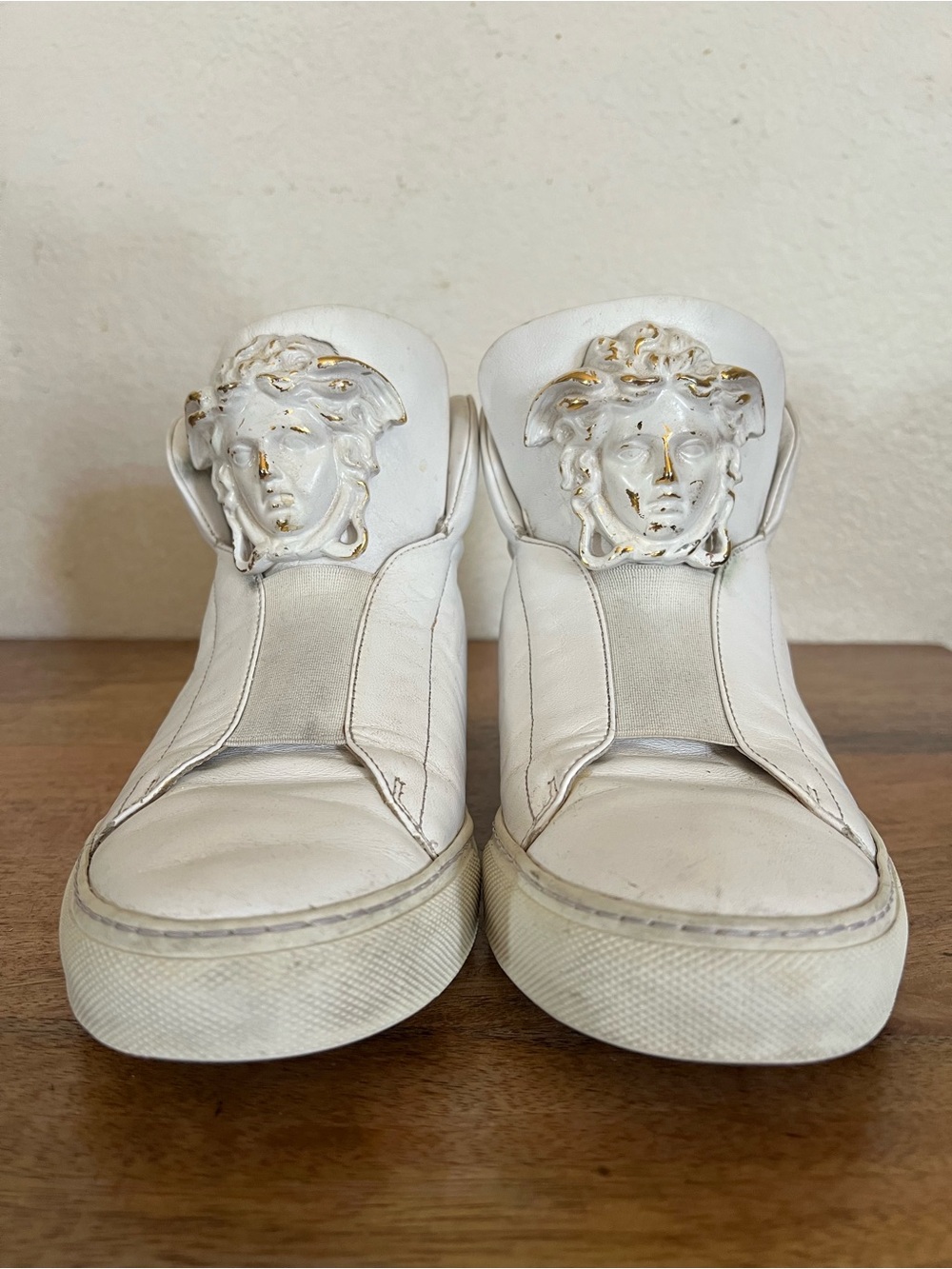 Versace White Leather High Top Medusa Sneakers EU 37